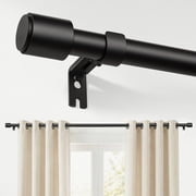 Newburos Heavy Duty Curtain Rods,1 Inch Black Curtain Rod Adjustable for Windows 48 to 86 Inch with Metal Finials,Easy Installation and Modern Design for Living