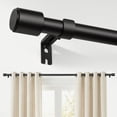 thumbnail image 1 of Newburos Heavy Duty Curtain Rods,1 Inch Black Curtain Rod Adjustable for Windows 72 to 144 Inch,Long Curtain Rods with Metal Finials,Easy Installation and Modern Design for Living Room & Bedroom, 1 of 7
