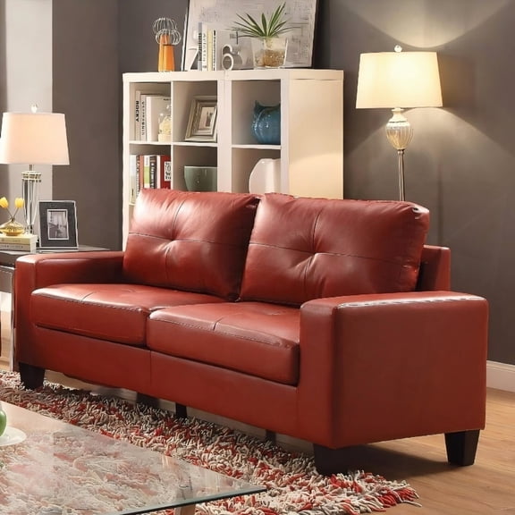 Modern Red Modular Sofa - 36"H x 71"W x 32"D for Compact Living Spaces
