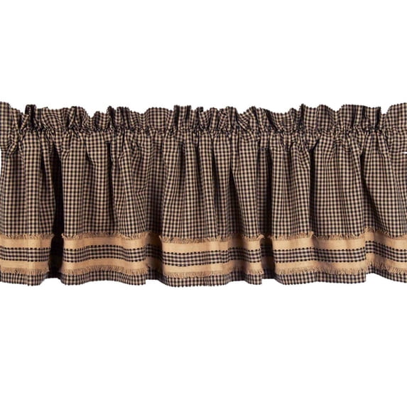 Newbury Gingham With Oat Trim Valance Red or Black