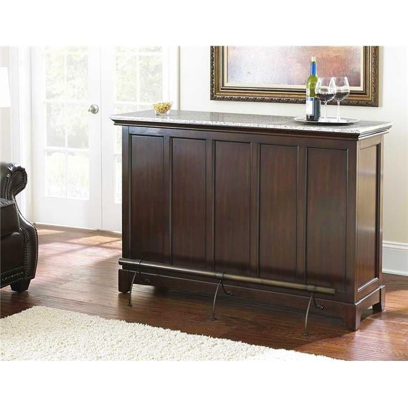 Newbury Medium Cherry Hardwood Bar with Foot Rail