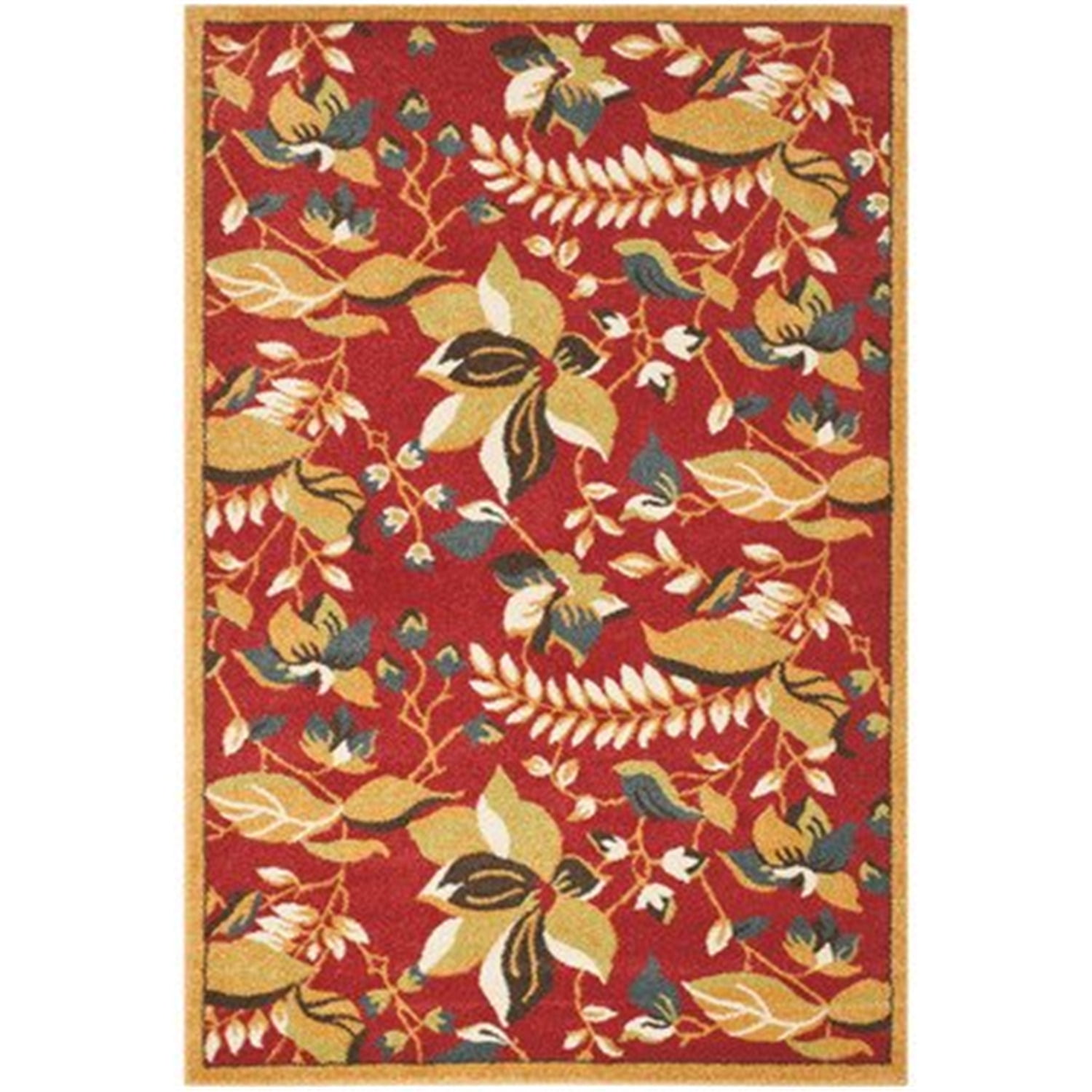 Newbury Red/Gold Small Rectangle Rug-Color:Red/Gold,Design:Transitional ...