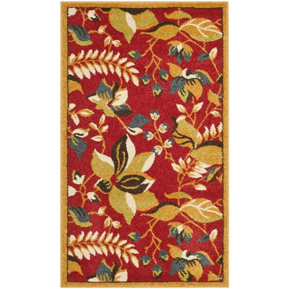 Newbury Red/Gold Small Rectangle Rug-Color:Red/Gold,Design:Transitional,Shape:Small Rectangle,Size:3' x 5'