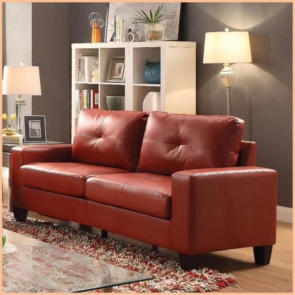 Newbury Red Modular Sofa with Dacron Foam - Compact 71”W for Small Spaces & Apartments