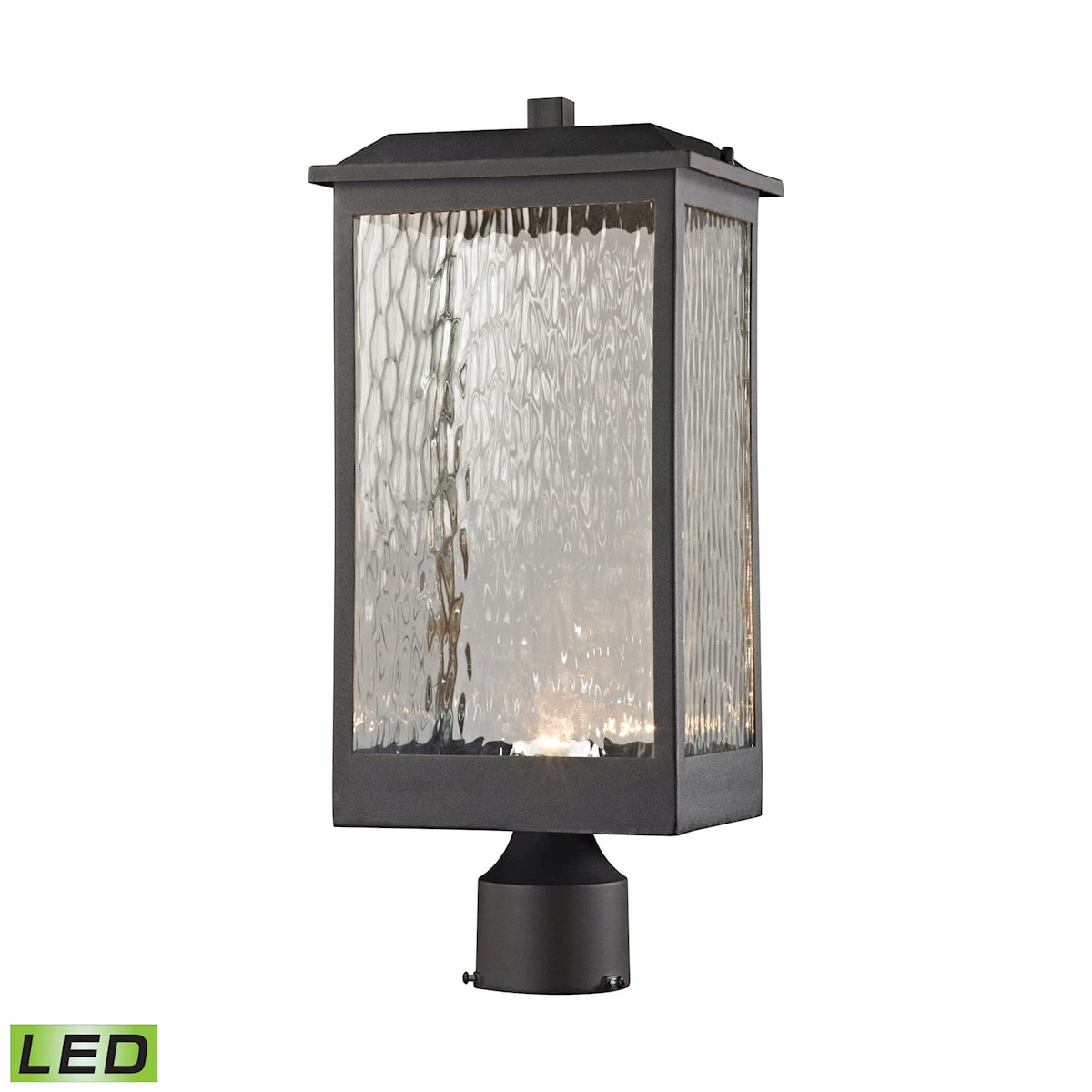 Newcastle 19 in. High 1-Light Outdoor Post Light in Textured Matte Black