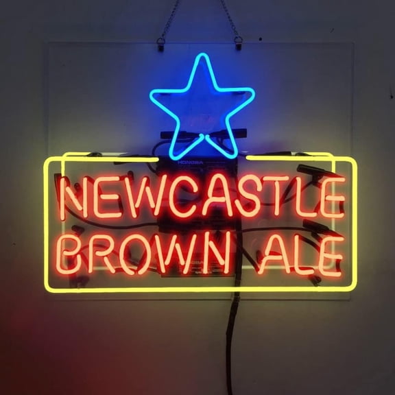 Newcastle Ale Neon Sign, Neon Beer Signs For Wall Decor, Neon Bar Signs Beer Bar Pub Store Decor Neon Light 19x15