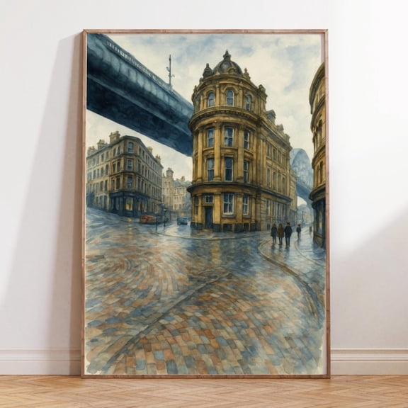 Newcastle England Historic City Architecture Print, Unframed Paper Print Size 8x12