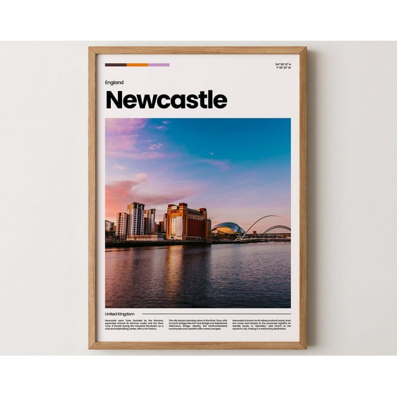 Newcastle Poster, Newcastle Print, Newcastle Photo, Newcastle Art, England Poster, England Print, Travel Poster Gift, 8x12 UNFRAMED