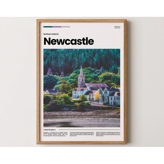 Newcastle Poster, Newcastle Print, Newcastle Photo, Newcastle Art, Northern Ireland Poster, Northern Ireland Print, Travel Poster Gift, 8x12 UNFRAMED