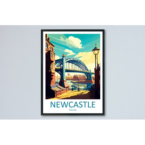 Newcastle Scenic Cityscape Travel England Wall Decor Unframed Paper Print