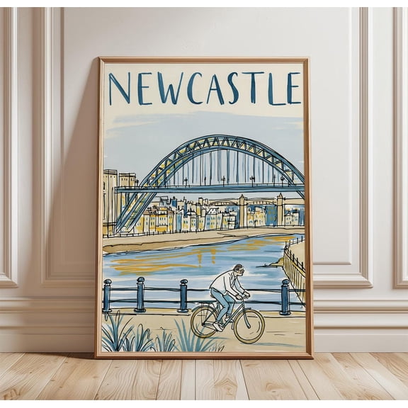 Newcastle Travel Bridge Architecture Print City Wall Art, Unframed Paper Print