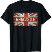 Newcastle United Kingdom British Jack Union Flag Vintage T-Shirt