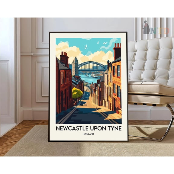 Newcastle Upon Tyne Poster, Unframed Paper Poster 8x10in