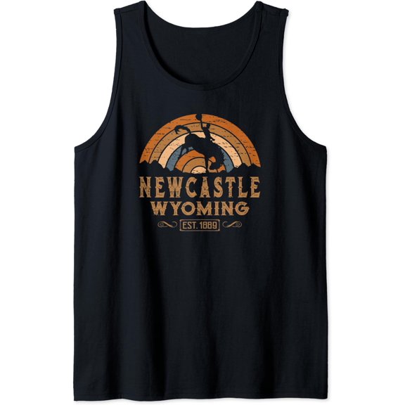 Newcastle Wyoming Wy Retro Style Rodeo Cowboy Tank Top Size S-3XL