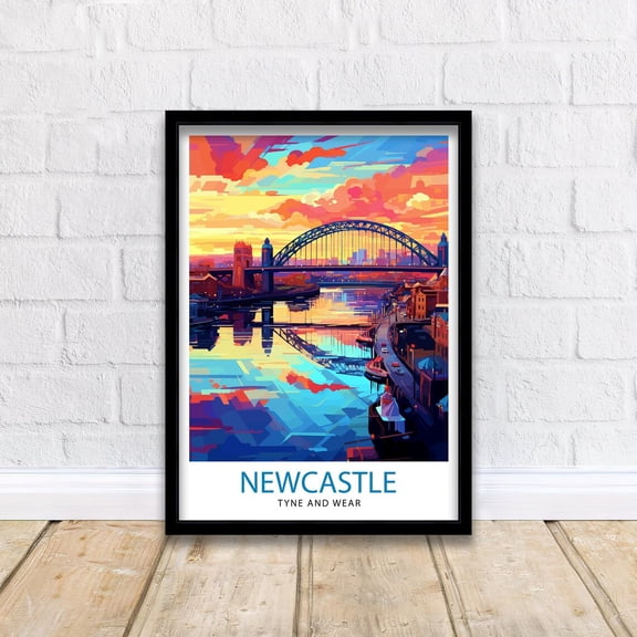 Newcastle upon Tyne Travel Print Newcastle Wall Decor Newcastle Poster England Travel Prints Newcastle Art Print Newcastle Illustration, Poster Only