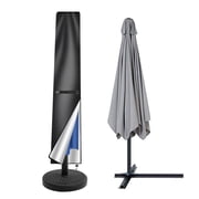 Neween Patio Umbrella Cover 420D Oxford Fabric Patio Market Umbrella Covers Waterproof with Zip for 6'-9' Offset Umbrella Garden Outdoor Umbrella Black