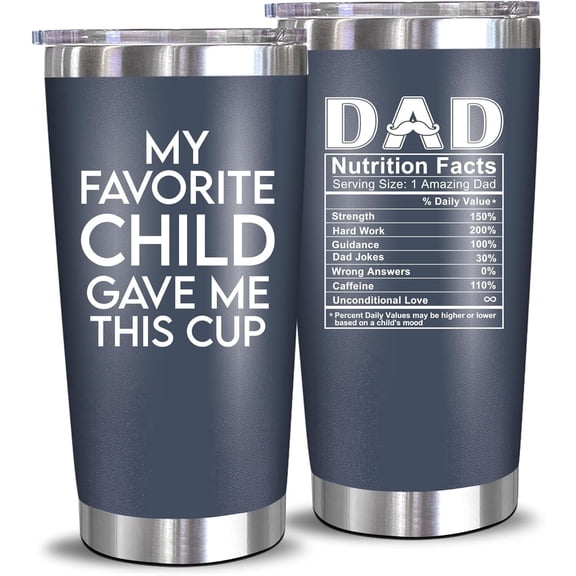 NewEleven Father's day tumbler for Dad from Kids – Funny 20 oz stainless steel travel mug