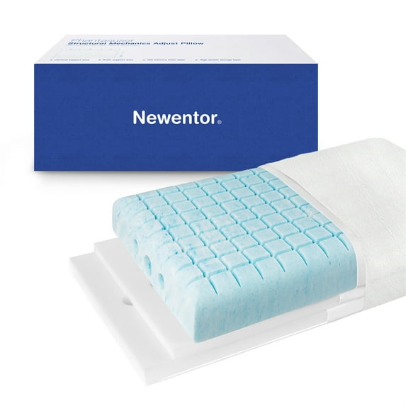 Newentor Set of 1 Adjustable Memory Foam Pillow, Ergonomic Four Height Settings (3.5"/4.2"/4.6"/5.5") Standard Pillow, Bed Pillow for Side and Back Sleepers, White