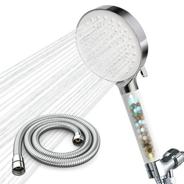 Newentor Shower Head, High Pressure 6 Spray Modes Handheld Shower Head, with 59" Hose and Bracket, 3 Stage Water Softener Shower Head Filters for Hard Water