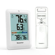 Newentor Thermometer Hygrometer Wireless Indoor Outdoor Weather Station, With Remote Sensor LCD Display with Comfort Indicator, White