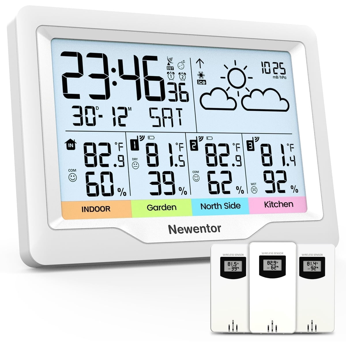 Free Shipping! Newentor Weather Station Wireless Indoor Outdoor with 3 ...