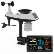 Newentor Weather Station with Outdoor Sensor, 8-in-1 with Color Display for Temperature, Rain Gauge (No Wifi)