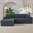 thumbnail image 1 of Newest 105" L-Shaped Modular Compression Sofa, Plush Upholstery, All-Foam Structure (No Springs), Vacuum-Packed, Space-Saving for Living Room, Bedroom, Apartment (Right Chaise), 1 of 8