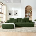 thumbnail image 1 of Newest 110.25x67'' Modern Upholstered L-Shape Sectional Sofa Couch, Modular Compressed Sofa with Free Combination for Living Room Bedroom, Melange Velvet, Green, 1 of 7