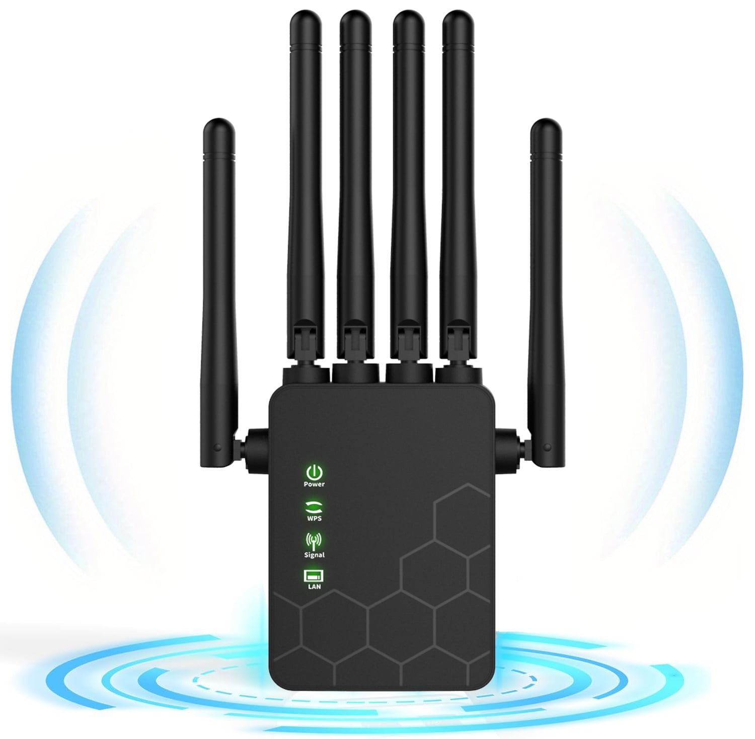 Newest 1200M WiFi Extender Internet Booster, 6 Antennas 10000 Sq.ft ...