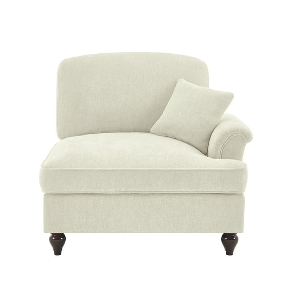 Newest 2-in-1 Style Chenille Sofa, Beige White Single Seater,Removable Ruffle Skirt, Includes 1 Movable Pillow, 38.2" Compact Design
