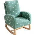 thumbnail image 1 of Newest 26.8"W Modern Rocking Chair for Nursery, Mid Century Accent Rocker Armchair With Side Pocket, Upholstered High Back Wooden Rocking Chair for Living Room Baby Kids Room Bedroom, Green Boucle, 1 of 4