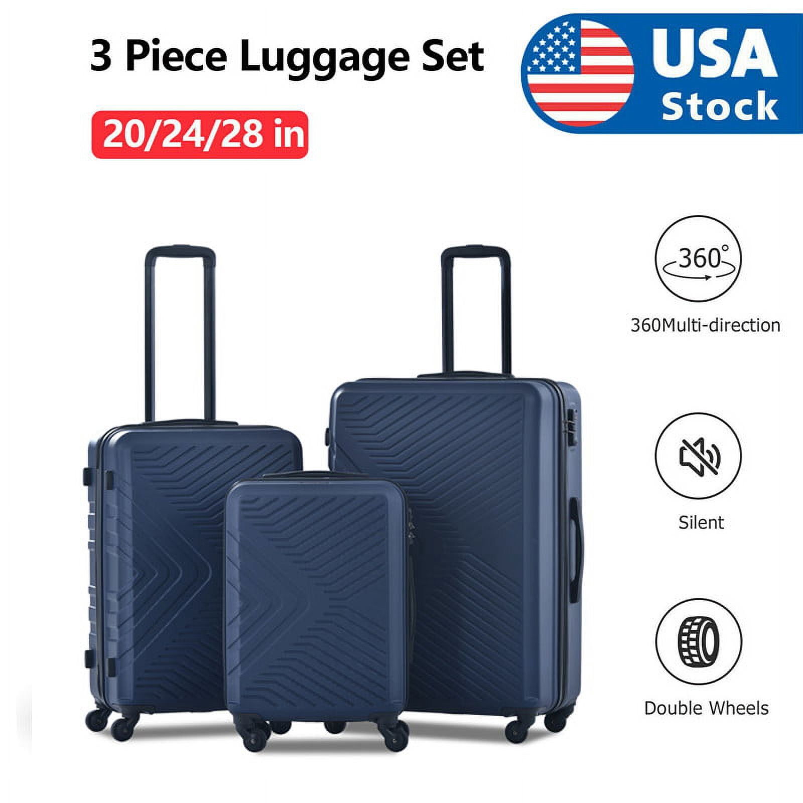 Newest 3 Piece Set Suitcase Spinner Hardshell Lightweight TSA Lock