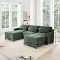 thumbnail image 1 of Newest 3-Seater Sofa with Movable Ottomans - Ergonomic Lumbar Pillow & High-Resilient Sponge for Living Room/Study, 1 of 10
