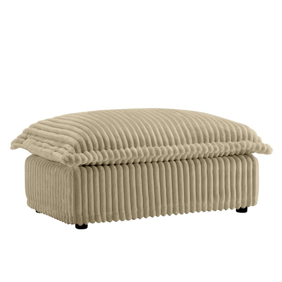 Newest 37" Ottoman, Camel Corduroy with Removable Cover, Extra Long Footrest Stool for Living Room