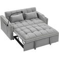 thumbnail image 1 of Newest 55.51 Inch Versatile Foldable Sofa Bed In 3 Lengths, Modern Sofa Sofa Sofa Velvet Pull-Out Bed, Adjustable Back And With Usb Port And Ashtray And Swivel Phone Stand (Grey), 1 of 8