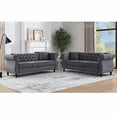thumbnail image 1 of Newest 6-Piece Chesterfield Velvet Sofa Set (3+3 Seater) for Elegant Living Room or Office Lounge, Grey, 1 of 9