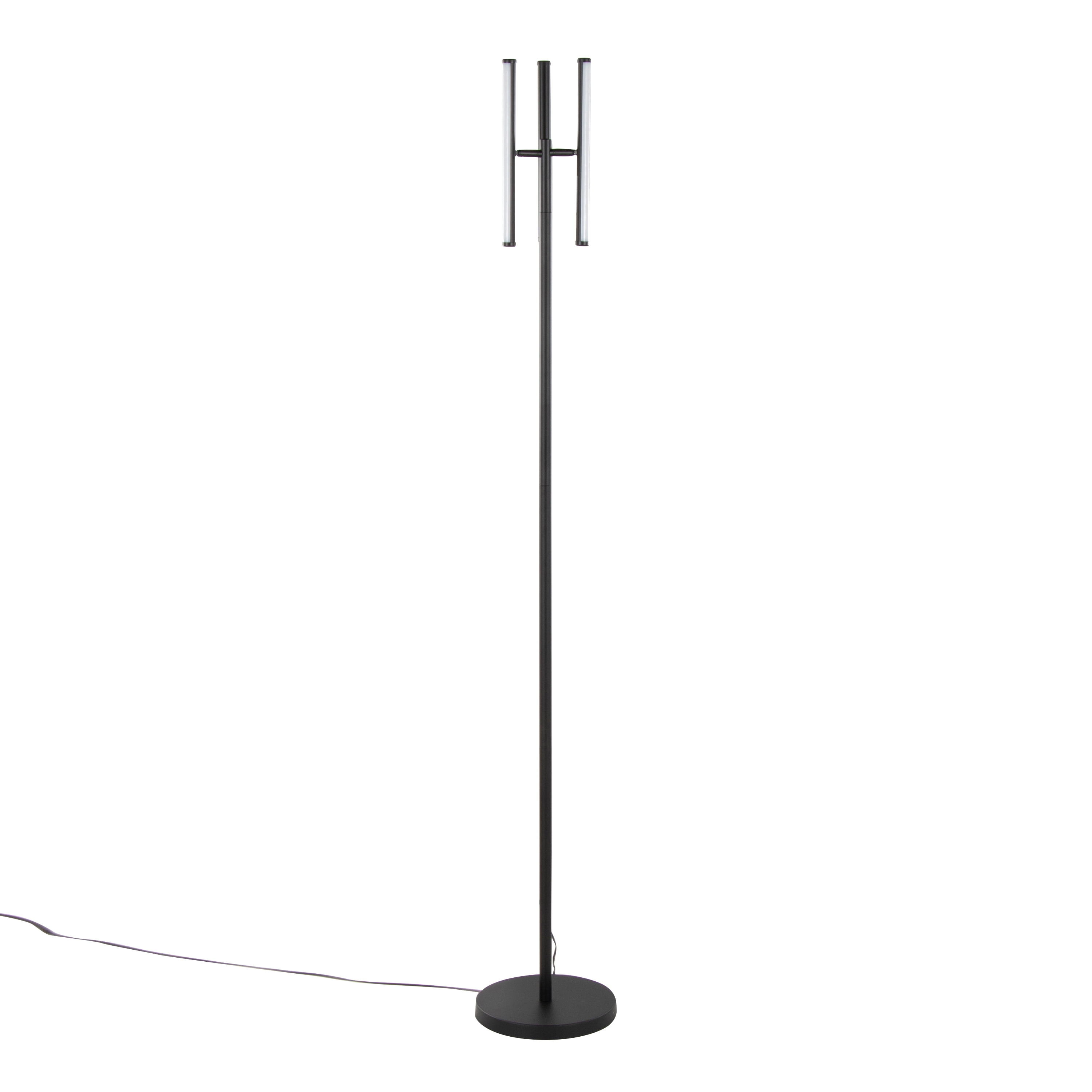 Newest 65" Modern Swivel Floor Lamp, Black Metal with Dimmable Integrated LED for Living Room & Office
