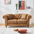 thumbnail image 1 of Newest 66"‌tech Fabric Sofa,High-tech Fabric Roll Armrest Sofa,Upholstered Mid Century Modern Couch,2 Seater Couch for Living Room, Office, Apartment, Brown, 1 of 7