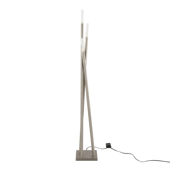 Newest 67" Contemporary Stalactite Floor Lamp, Brushed Nickel with Glass Accents & Included G9 Bulbs for Living Room