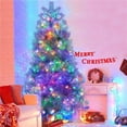 thumbnail image 1 of Newest 7.4FT Sliver Pre-Lit Artificial Christmas Tree, Hinged Full Tree with Metal Stand, 1200 Branch Tips, 400 LED Lights,11 Lighting Modes, Holiday Decoration Tree for Indoor and Outdoor, 1 of 9