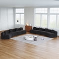 thumbnail image 1 of Newest 8-Seat Curved Symmetrical Modular Chenille Sectional Sofa with 8 Pillows and No Assembly, Black, 1 of 7