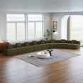 thumbnail image 1 of Newest 8-Seat Curved Symmetrical Modular Chenille Sectional Sofa with 8 Pillows and No Assembly,Green, 1 of 6