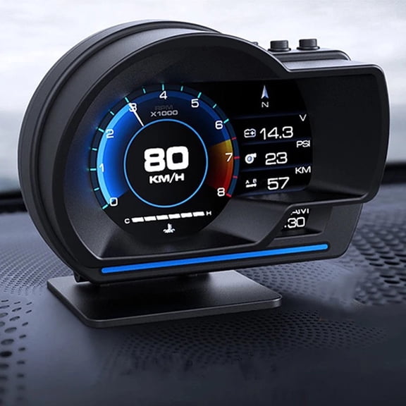 Newest A501 Car Head Up Display OBD2 Smart Car HUD Turbo Gauge Digital Odometer Security Alarm Water And Oil Temp RPM Auto Meter, Without Battery