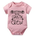 thumbnail image 1 of Newest Addition To The Cousin Crew Gender Neutral Romper Short Sleeve Baby Girl Cotton Romper White Boy Romper 18-24 Months, 1 of 2