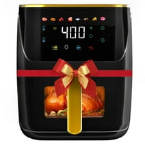 Newest Air Fryer Large 8.5 QT, Black, 8 in 1 Touch Screen, Visible Window, 1750W