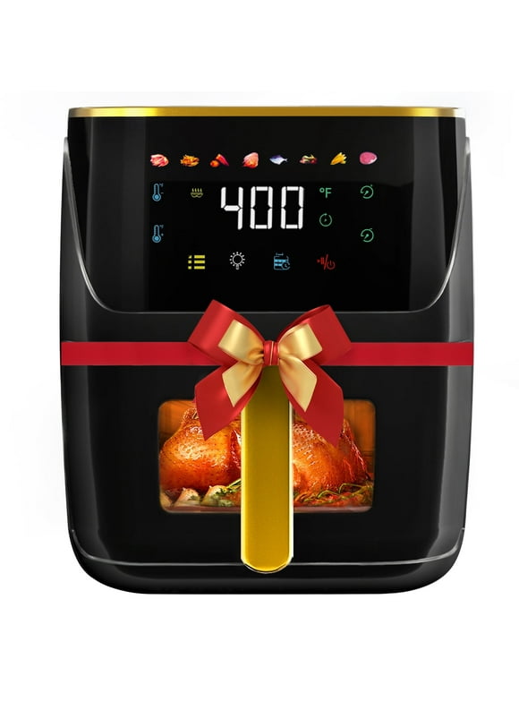 Newest Air Fryer Large 8.5 QT, Black, 8 in 1 Touch Screen, Visible Window, 1750W