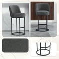 thumbnail image 1 of Newest Barrel Counter Stools with Backrest and Footrest, Modern Kitchen Island Stools, Gray (Set of 2), 1 of 13