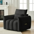 thumbnail image 1 of Newest Black Teddy Fabric Lounge Chair, 38.1" Modern Accent Chair, Plush Upholstered Single Seater,Pillow, for Apartment, Office,Living Room, 1 of 6