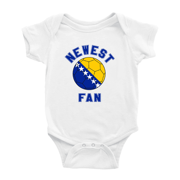 Newest Bosnia National Soccer Team Fan Cute Baby Romper (White, 18-24 Months)