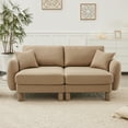 thumbnail image 1 of Newest Boucle Fabric 2-seater Loveseat Sofa Couch, Distinctive Shell-shaped Armrests,Cylindrical Legs Wrapped,Self-fabric,Coffee Color, 1 of 17